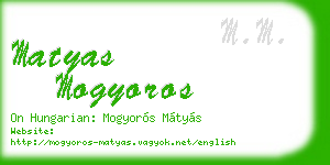 matyas mogyoros business card